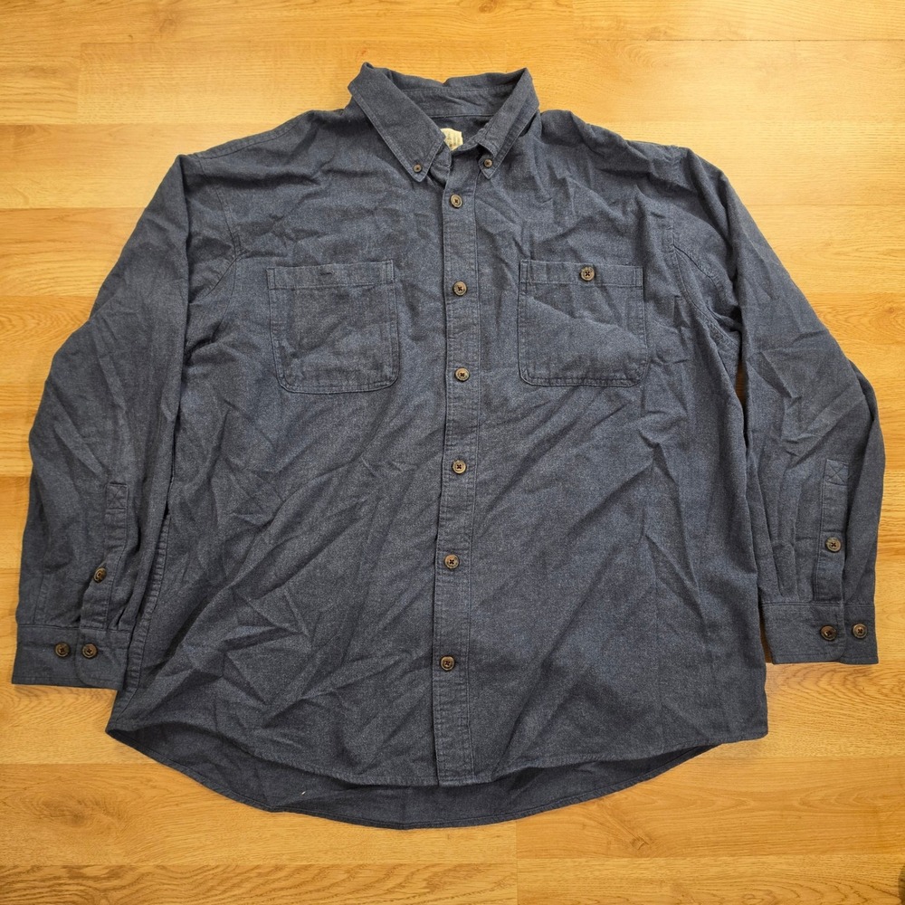 Duluth Trading Co Shirt Mens XL Long Sleeve Button Down Cotton Blue Workwear
